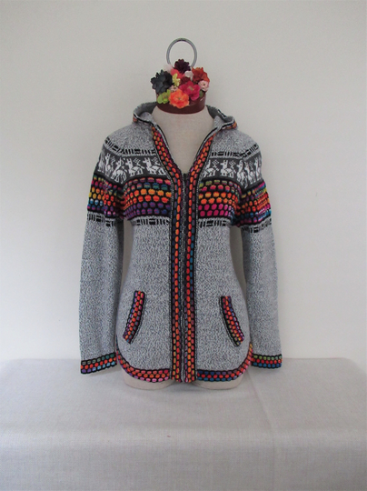 Alpaca Blend Medium Cardigan Zipper Hoodie/Peruvian Sweater/Pullover Zipper Sweater For Women