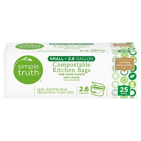 Kroger Compostable Kitchen Trash Bags 2.6 gallon - 25.0 ea
