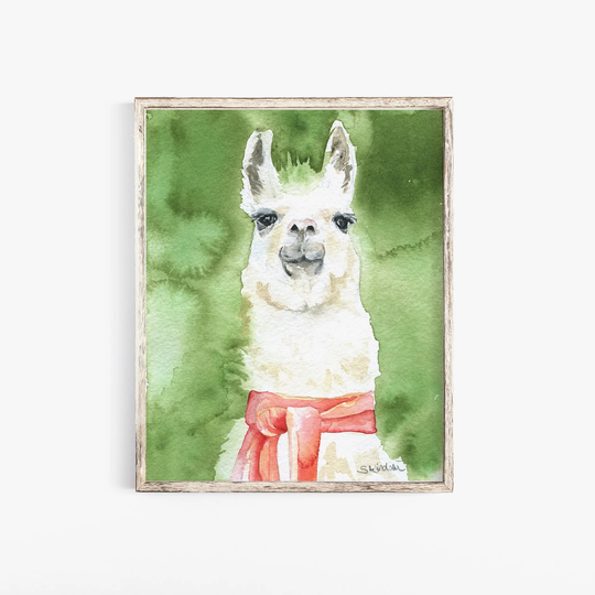 Llama Watercolor Painting Fine Art Print 8 X 10/8.5 11