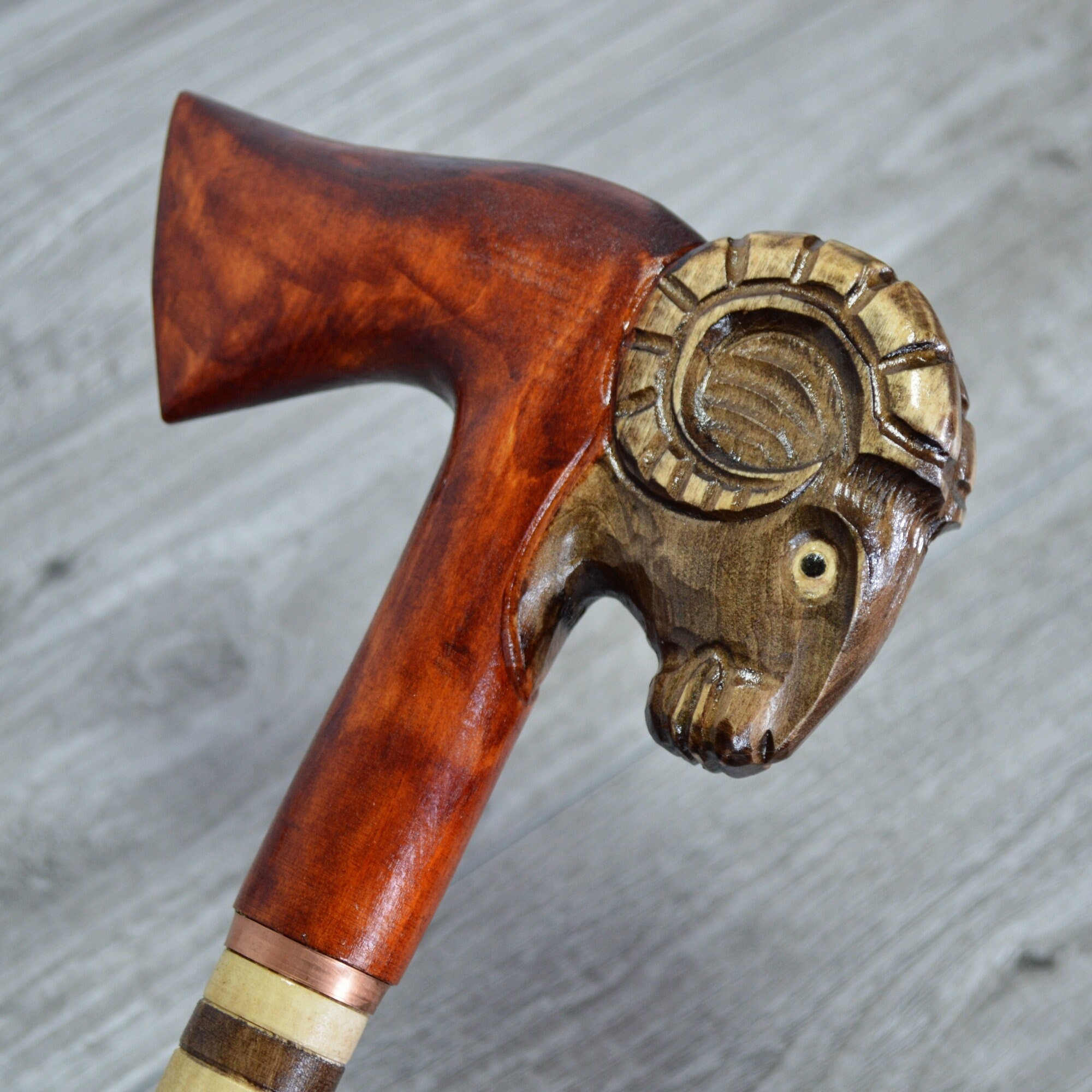 Canes Walking Sticks Gift Wood Reeds Cane Wooden Hand-Carved Carving Handmade Stick Accessories | Ram Axe