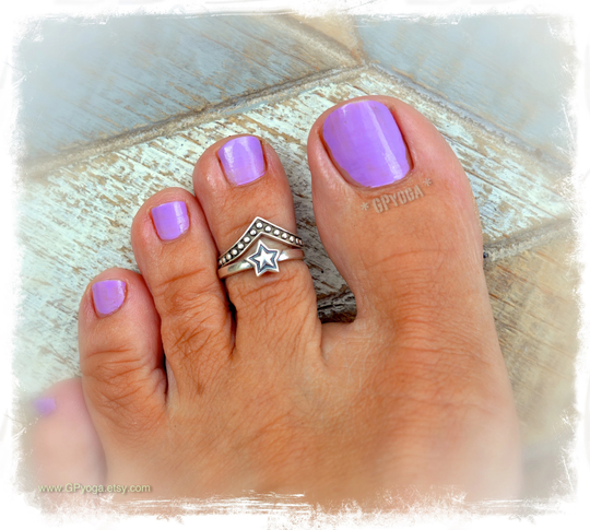Star Tiara Toe Ring Set Of 2 Toe Rings Sterling Silver Stackable Adjustable Foot Jewelry Exotic Beach Feet Wedding Gpyoga