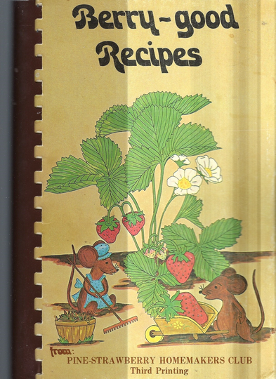 Pine Strawberry Arizona Vintage 1985 Homemakers Club Berry-Good Recipes Cookbook Az Community Collectible Spiral Bound Rare Local Cook Book