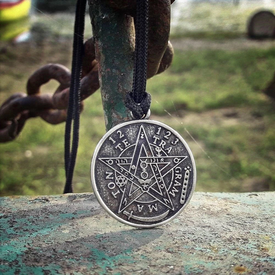Pentagram Of Solomon Tetragrammaton Necklace Wiccan Pagan Occult Protective Talisman Jewelry
