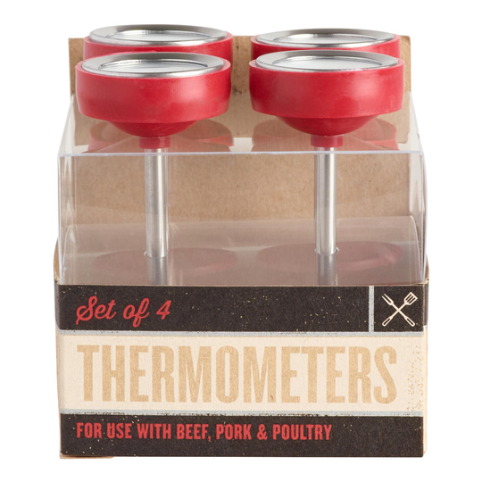 World Grill Mini Stainless Steel Meat Thermometers 4 Pack by World Market