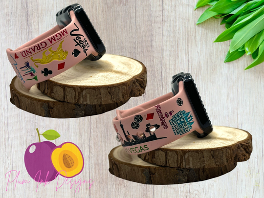 Las Vegas Engraved Smart Watch Band, Samsung Fitbit Versa 2, Gift For Mom, Las Vegas Trip, Vibes