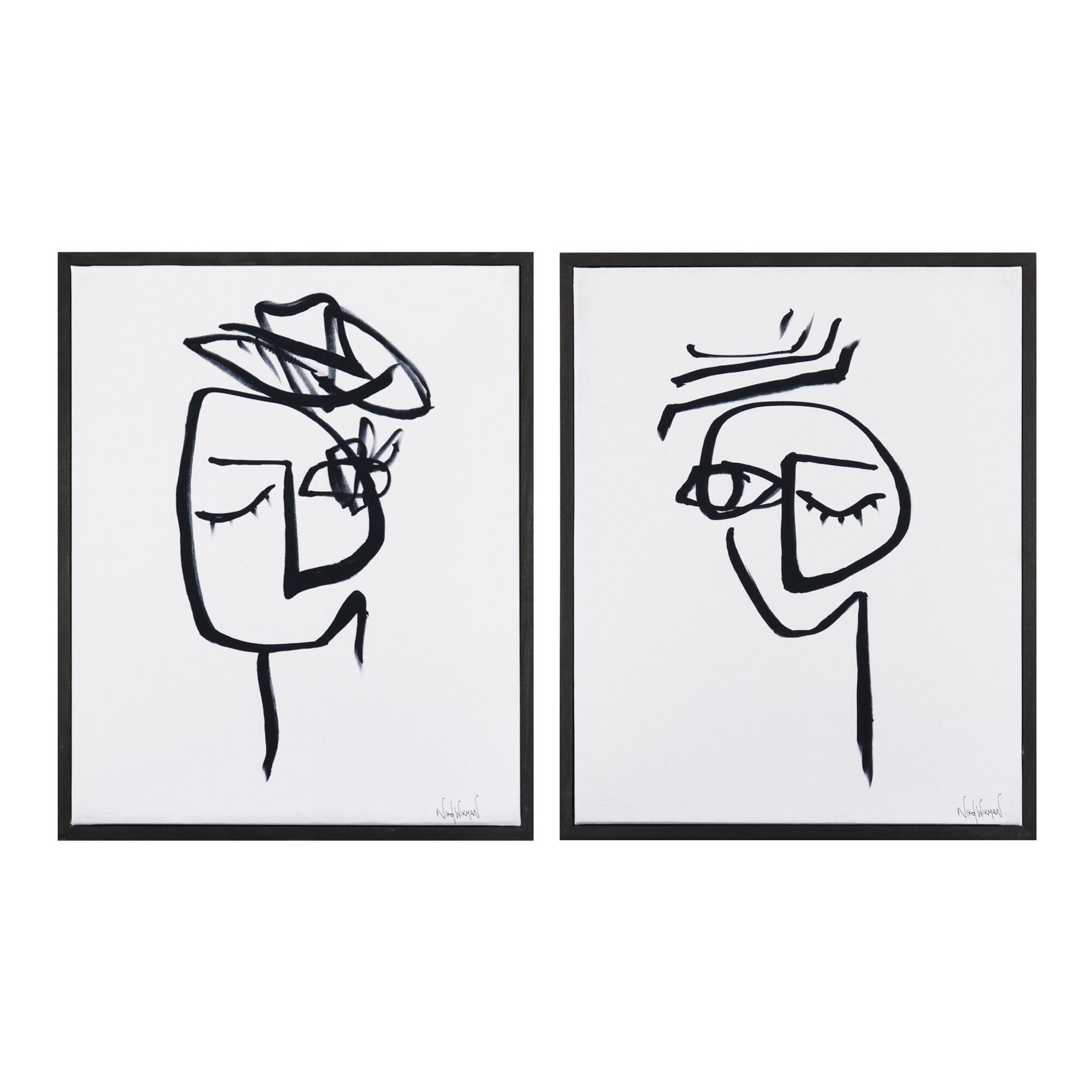 Expressions 4 & 5 By Nikol Wikman Framed Wall Art 2 Piece: Black - Canvas by World Market