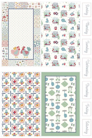 Lori Holt Cook Book Home Décor Kitchen Towel Panel Chicken