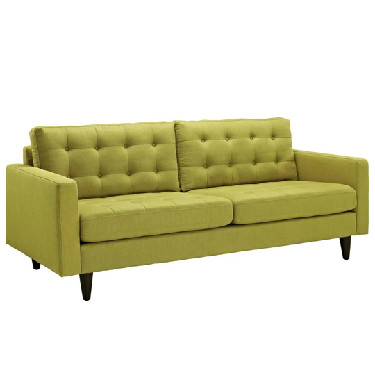 Modway Empress Midcentury Wheatgrass Polyester/Blend Sofa in Green | EEI-1011-WHE