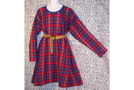 Sz 2x Medieval Plaid Wool Blend Norman, Saxon, Or Viking Tunic Sca, Larp, Amtgard
