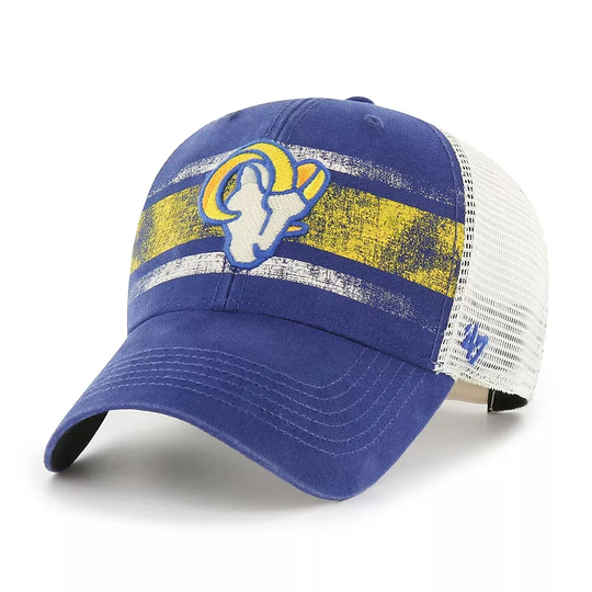 Men's '47 Royal/White Los Angeles Rams Interlude MVP Trucker Snapback Hat, Blue