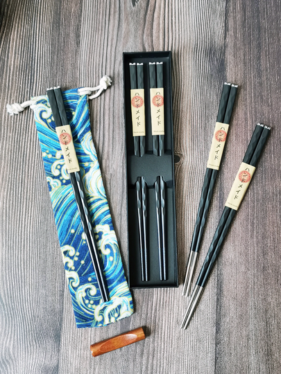 2 Pairs Of High Grade Alloy Japanese Chopsticks Set.japan Sushi Chop Stick Set .japanese Food Lover Gift .high End Chopsticks.chopstick Set