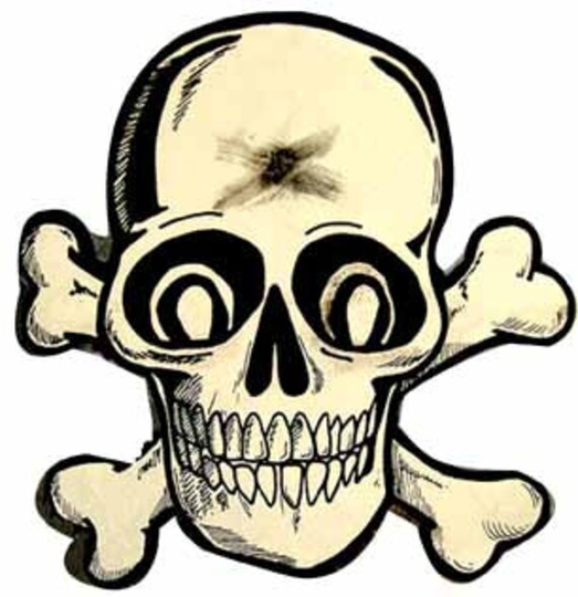 Vintage 1950's Style Pin-Up Girl Hot Rod Skull & Crossbones Retro Travel Decal Sticker