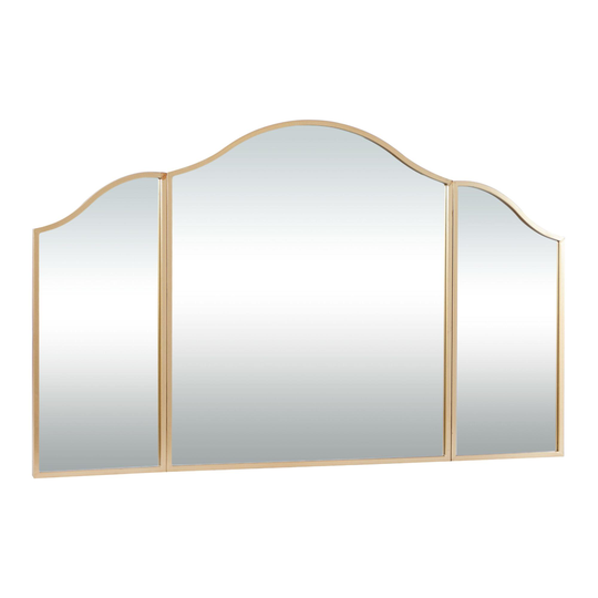Gold Traditional 3 Panel Wall Mirror - Metal by World Market