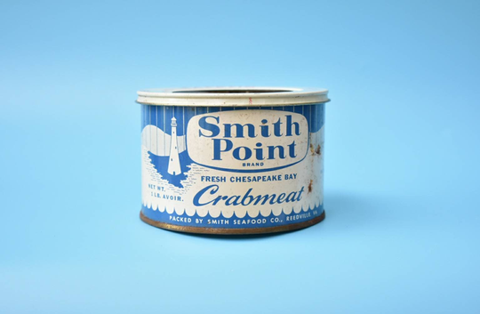Crab Meat Tin Advertising Can Smith Point Brand From Reedville Virginia