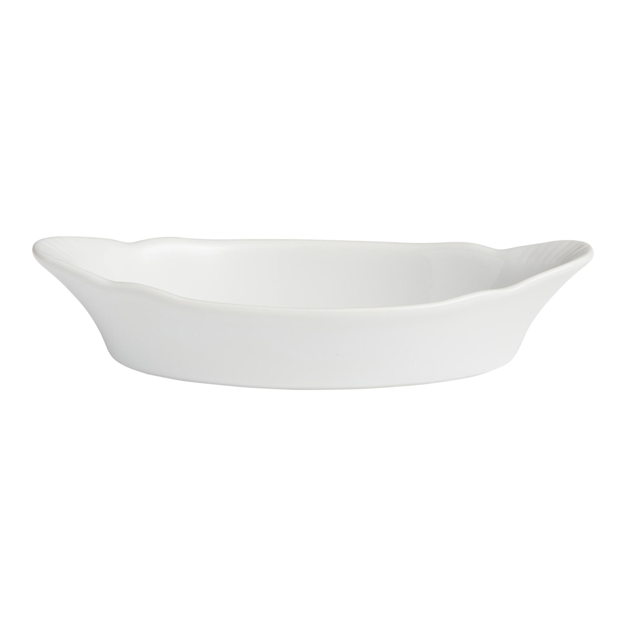 White Ceramic Au Gratin Bakers Set Of 2 by World Market