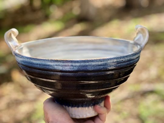 2 Handmade Unique Pottery Ceramic Serving Dishes Bowls