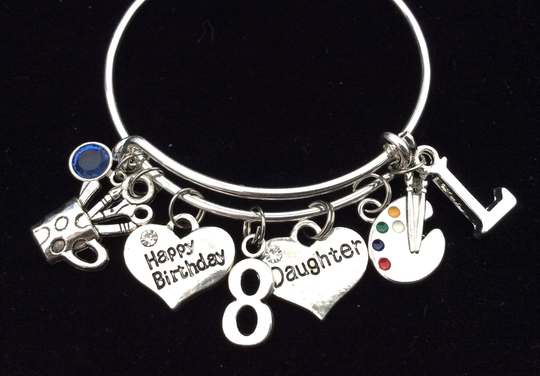 Personalized Birthday Gift For 8 Year Old Girl Artist Daughters 8Th Girls Charm Bracelet