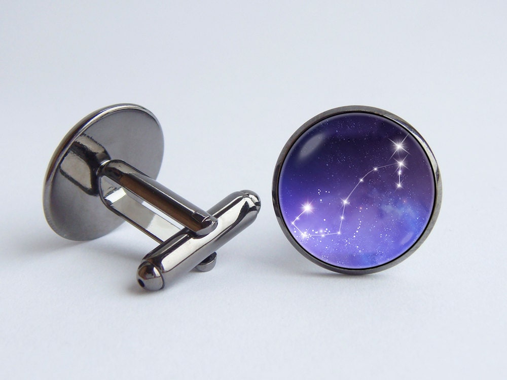 Zodiac Jewelry Scorpio Cufflinks Constellation Sign Custom Cuff Links Personalized Birthday Gift Libra Leo Horoscope