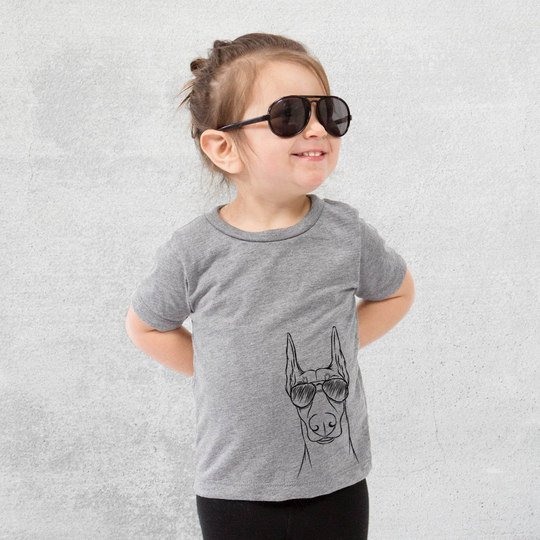 Duke The Doberman Tri-Blend Shirt - Kids Dog Tshirt Animal Glasses T