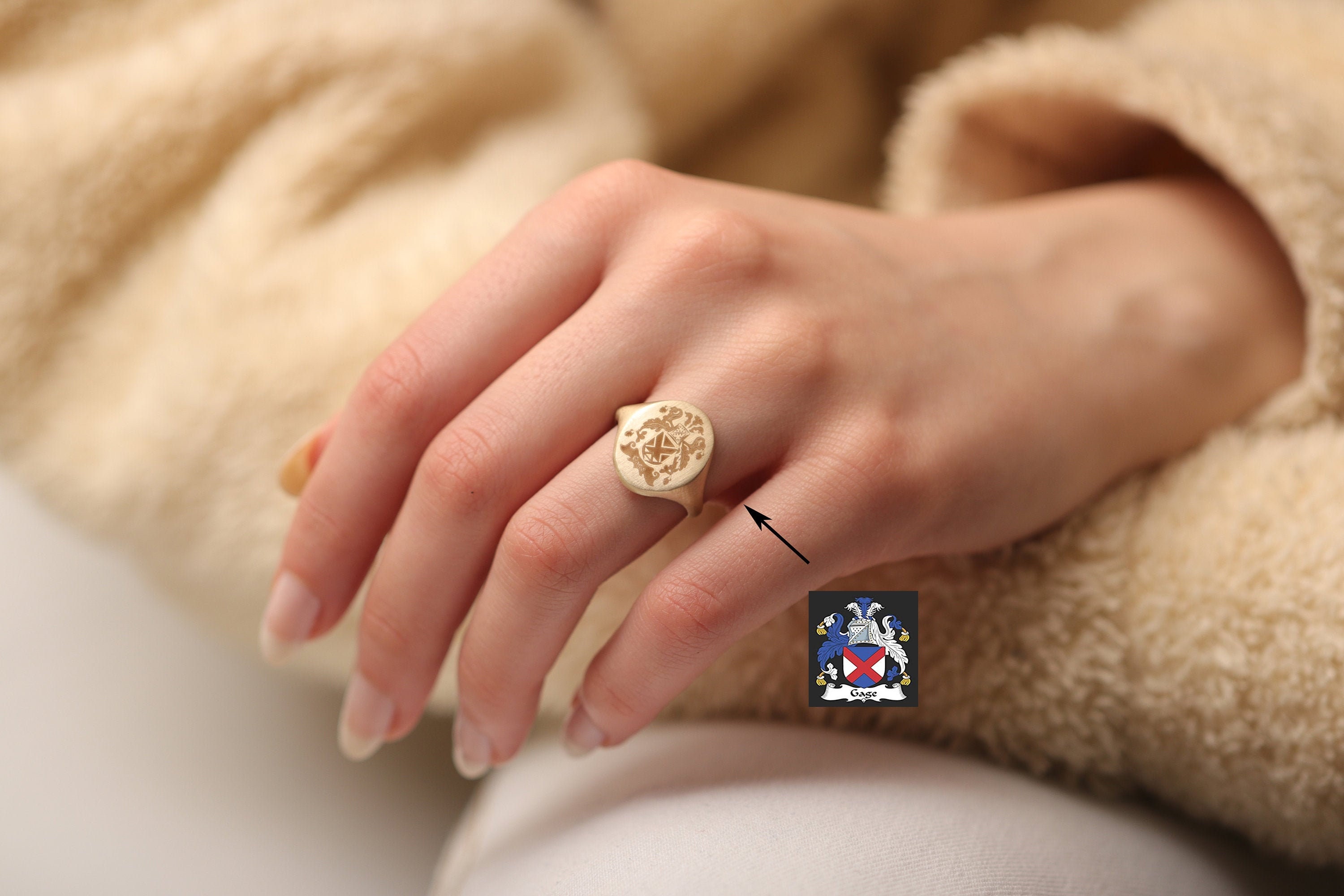 14K & 18K Gold Oval 18mm Signet Ring/Handmade Engraved Available in Gold, Rose & White