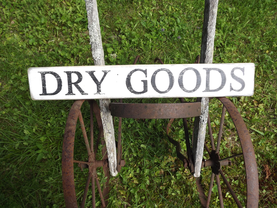 Dry Goods Sign, Hand Painted Rustic Sign