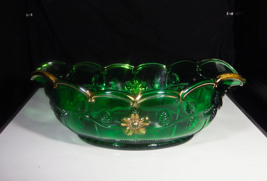 Early American Pressed Glass Fruit Bowl Or Master Berry Bowl, United States Company, U S #15161 | Omn A/K/A Paneled Dogwood 1915