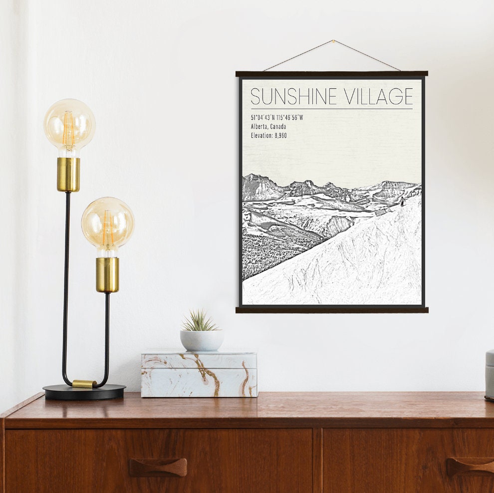 Sunshine Village Canada Ski Resort Print | Hanging Canvas Of Printed Marketplace