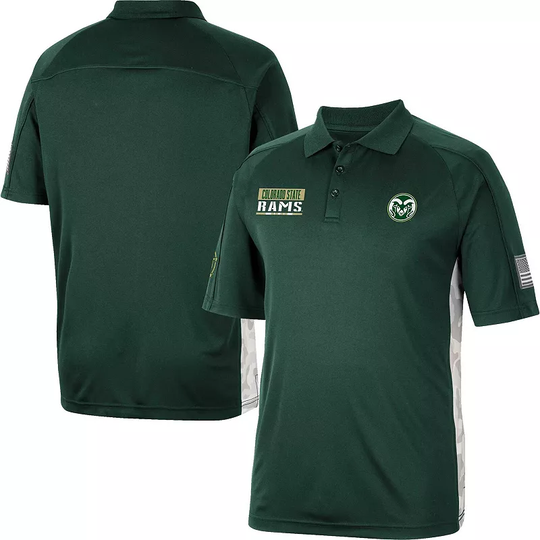 Men's Colosseum Green Colorado State Rams OHT Military Appreciation Snow Camo Polo, Size: XL, CST Green