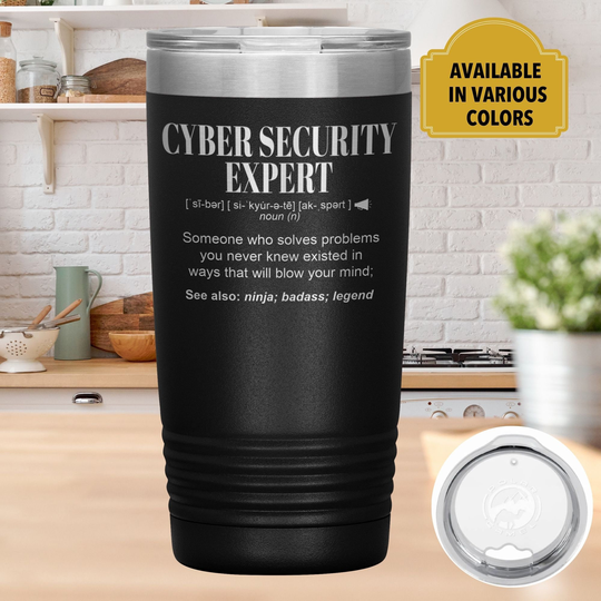 Cyber Security Expert Gift Tumbler L Birthday, Appreciation, Christmas Gifts Stainless Steel Insulated Laser Engraved in 20 Oz Tumbler
