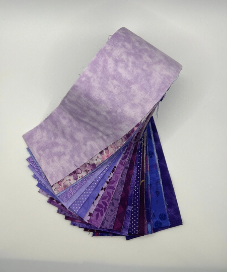 Purple Violet Lavender Tonal Blender Fabrics 100% Cotton For Quilting Fat Quarters, 2 1/2" Strips, Jelly Roll, Charm Pack, Layer Cake