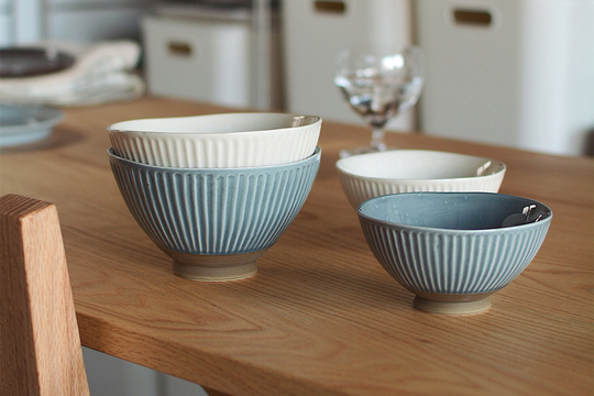Japanese Hand Carved Fine Grain Bowl, Ceramic Rice Ramen Snowflake Bowl