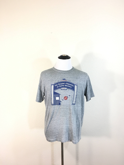 80's Vintage Hanes 75/25 Blend Heather Gray T-Shirt Made in USA Size Xl