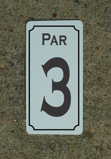 Par 3 Metal Sign For Golf Course Driving Range Pro Shop Nineteenth