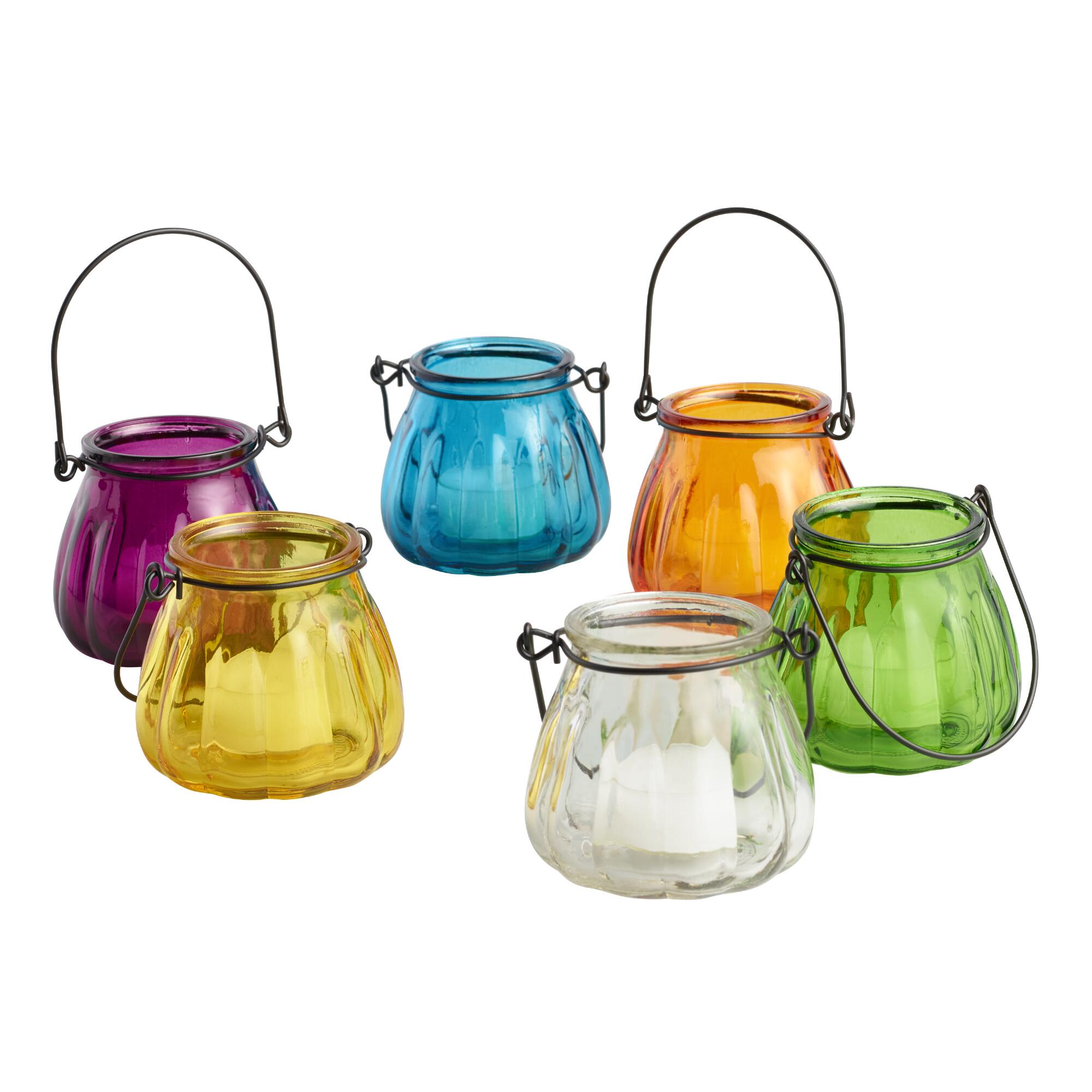 Glass Melon Lantern Tealight Candle Holders Set Of 6 by World Market
