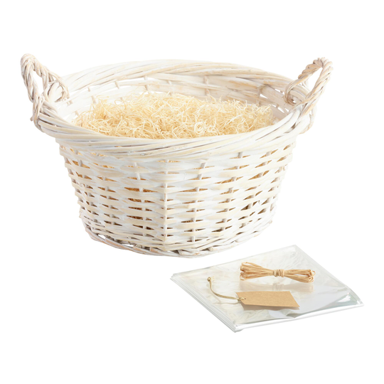 Large Round White Gift Basket Kit by World Market