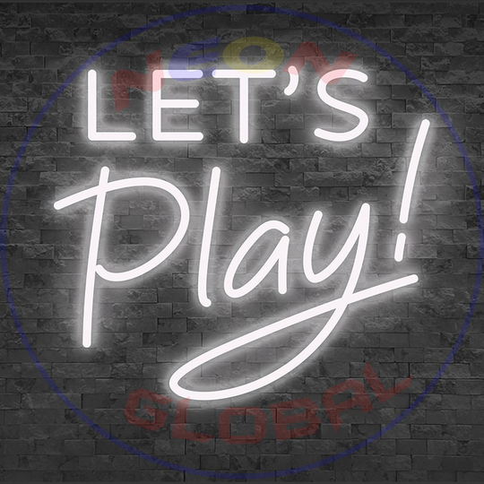 Let's Play Neon Sign, Wedding Party Bedroom Custom Light Led Wall Decor Sign
