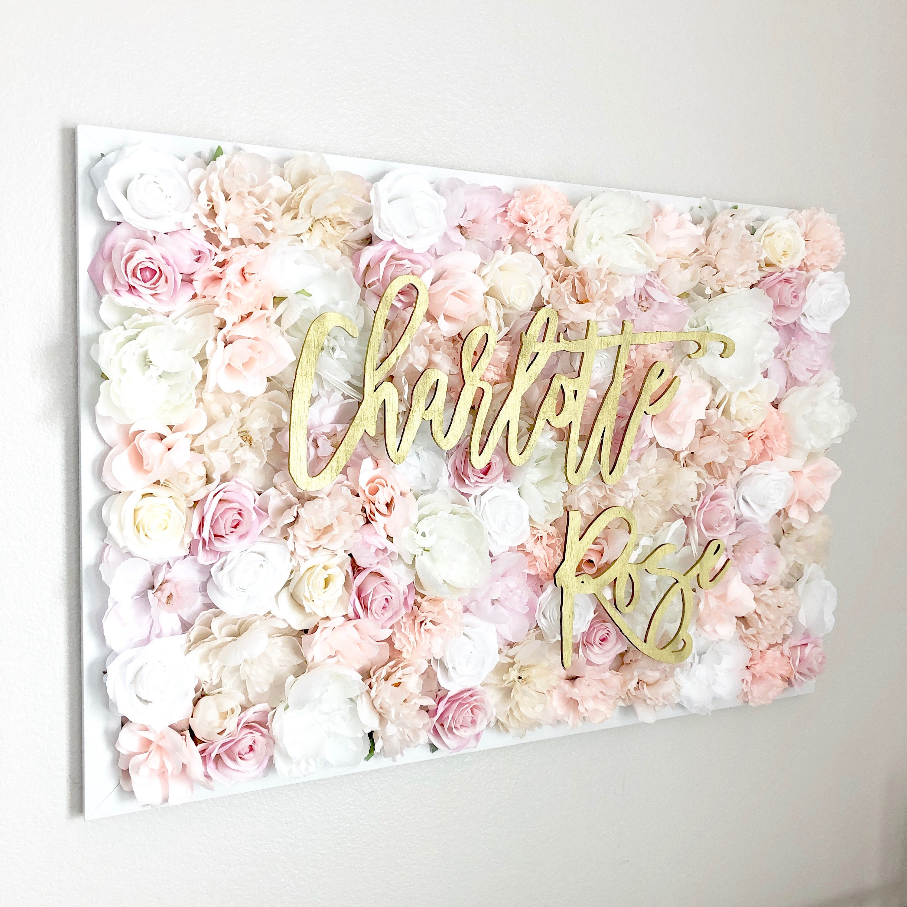 Nursery Name Sign, Blush Decor Girl, Wall Art, Girl Flower Decor, Baby Shower Decoration