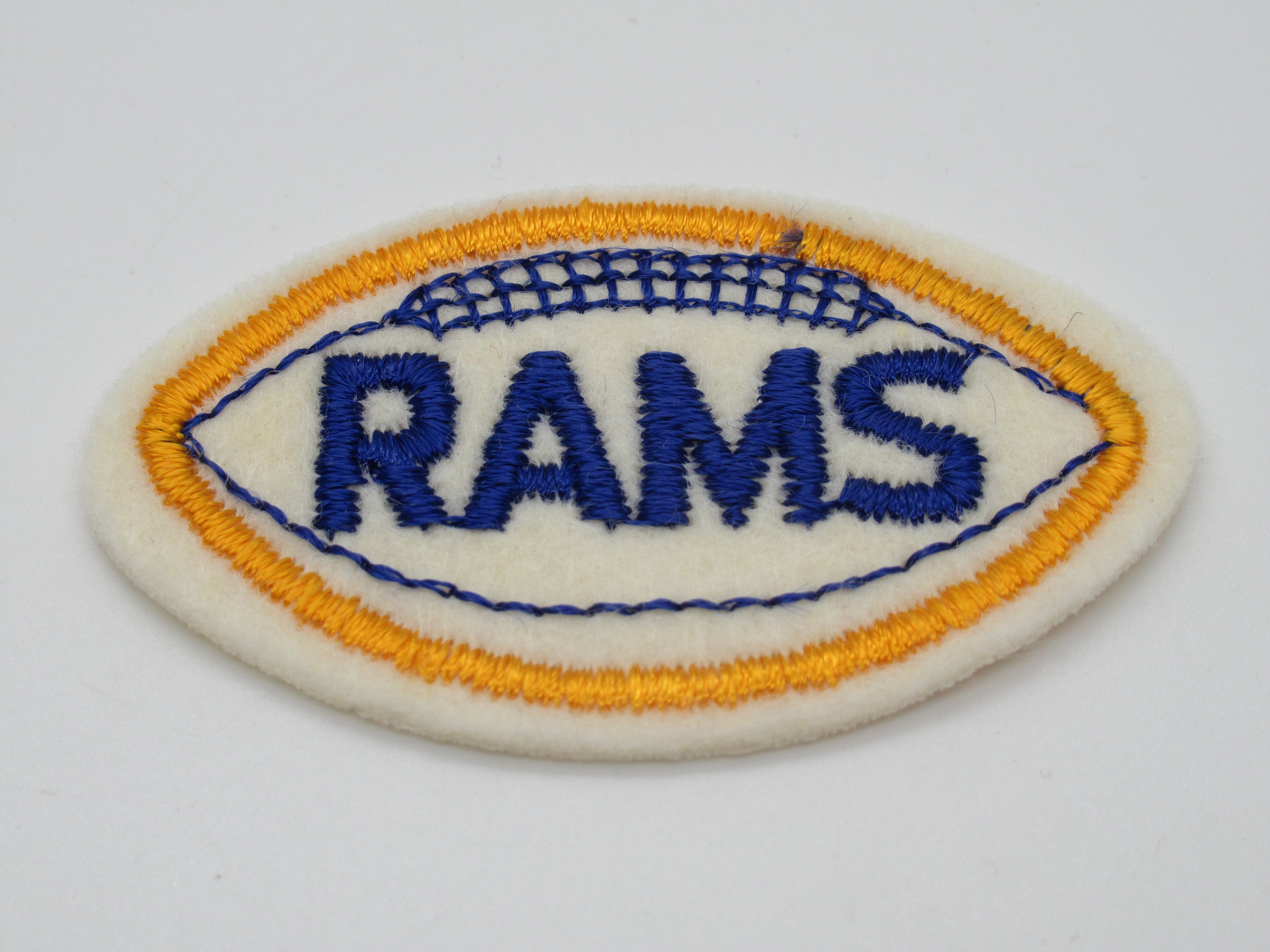 Los Angeles St. Louis Rams Football Shaped Vintage Felt Sew On Patch