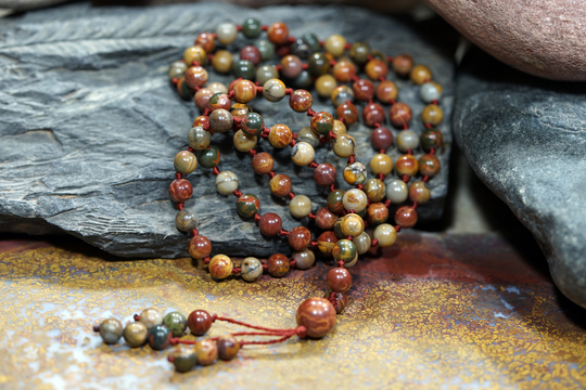 Picasso Jasper Mala Neclace Prayer Beads 6mm 3560