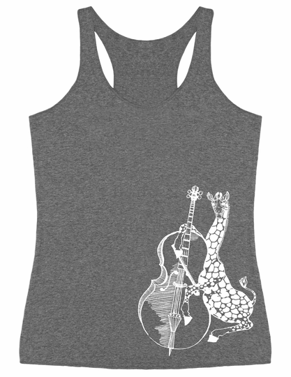 Giraffe Playing Cello Women's Tri-Blend Tank Top Gift For Her, Girlfriend Birthday, Musician Mom Gifts, Cellist Wife Seembo