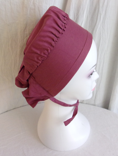 Vintage Amish Bonnet Mauve Cotton Blend Sunbonnet Child Or Tween Size