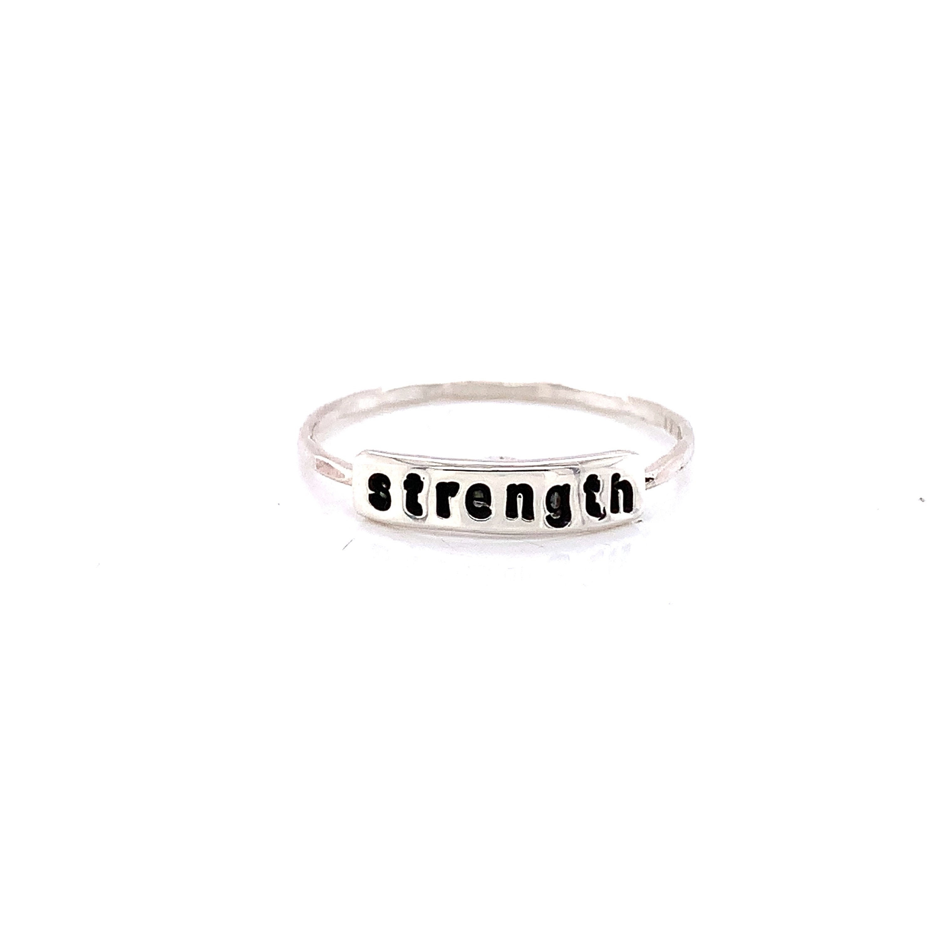 Self-Love, Written Ring, Affirmation Jewelry, Empowerment, Personalized Mindfulness Gift, I Am Strong Ring