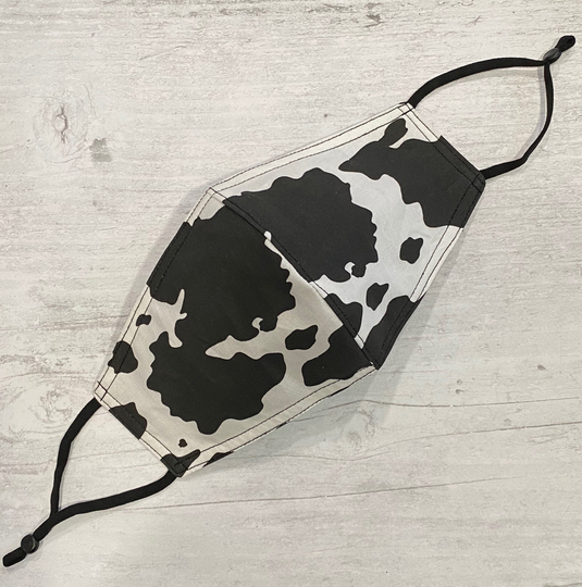 Moo Cow Print Cotton Face Mask | Reversible & Adjustable Straps