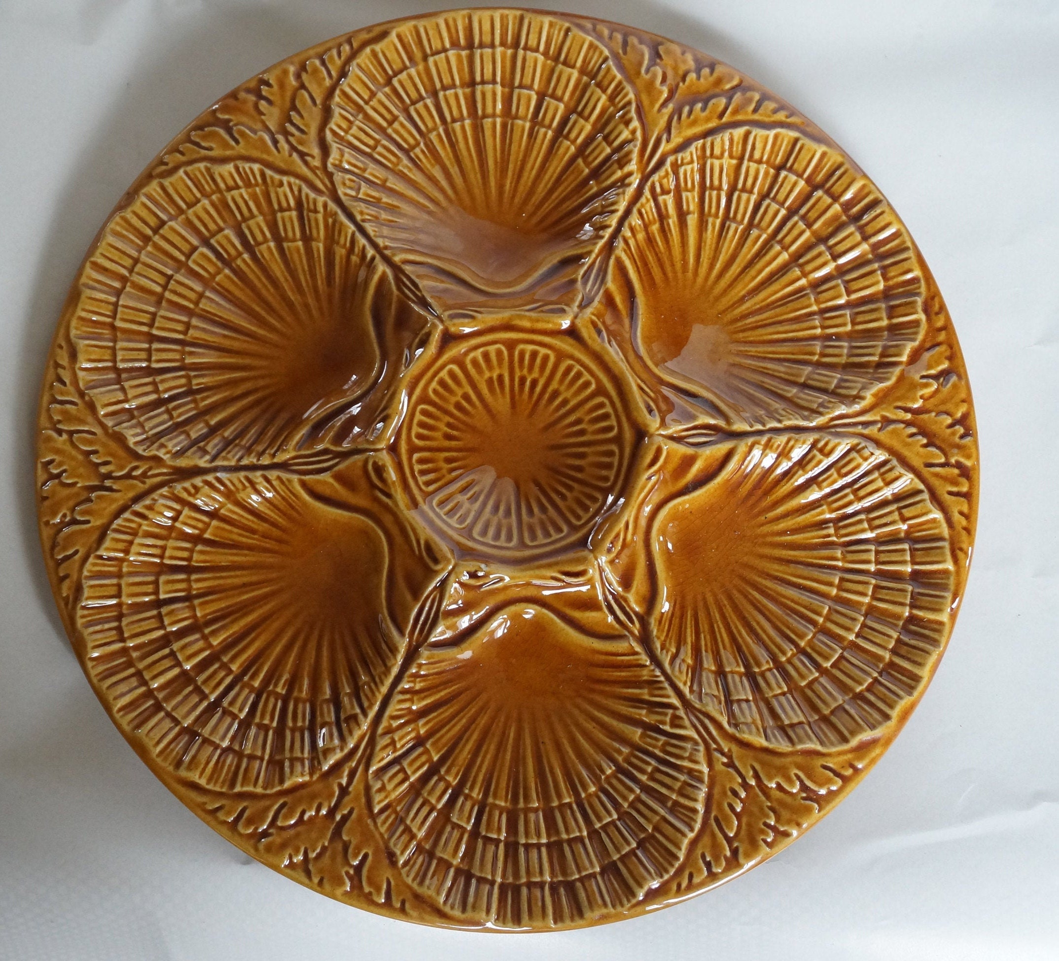 Vintage Set 4 Ceramic Seafood Plate From Portugal