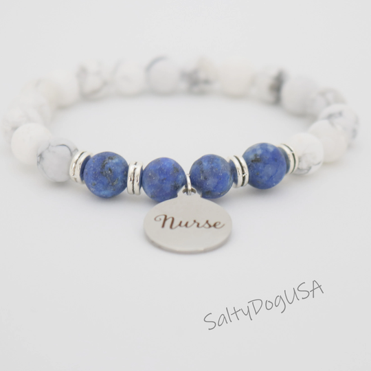 Charm Bracelet For Nurse, Gift Rn Graduation Idea, Beaded Nurse As Thank You Gift From Patient To Nurse