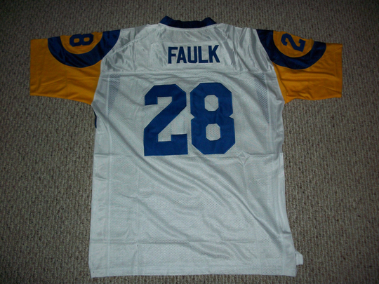 Marshall Faulk Unsigned Custom St. Louis Rams White Sewn New Football Jersey Sze S-3xl