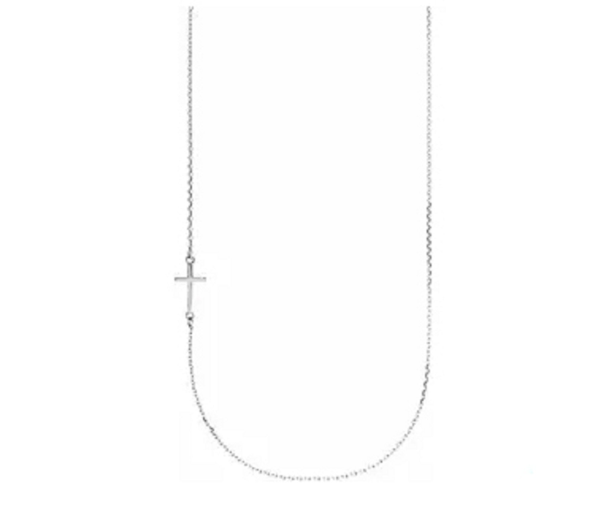 Mom Jewelry- Christian Jewelry For Her -Engagement Necklace - 14K White Off-Center Sideways Cross 16 Necklace- Eliana & Eli
