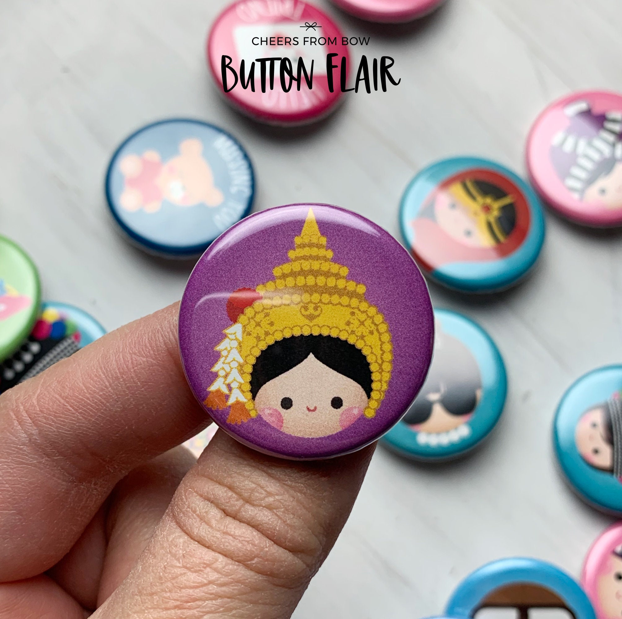 1.25 Button Pin, Magnet - Ram Thai Gal
