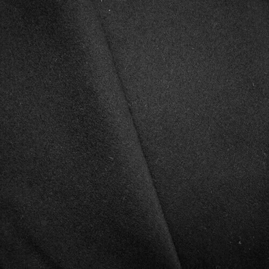 Basic Black Boiled Wool Blend Jacketing, Fabric By The Yard