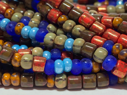 3x4mm | 6/0 Earthy Pop Blend, Seed Beads, Czech Glass